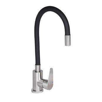 Змішувач для кухні Lidz Vida 015F3 з гнучким виливом (k35) LDVID015F3BLA43358 Black, фото 1
