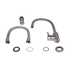 Змішувач для кухні Lidz Aria 015F3 з гнучким виливом (k35) LDARI015F3GRE43363 Grey, фото 4