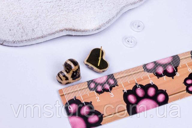 Сережки гвоздики пусеты в форме сердца