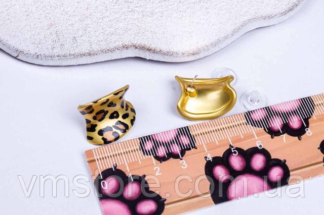 Сережки женские леопардовые золото