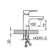 Змішувач для раковини Lidz Wawel 001 (k35) LDWAW001BLA45392 Black, фото 2