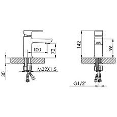 Змішувач для раковини Lidz Wawel 001 (k35) LDWAW001WHI45397 White, фото 2