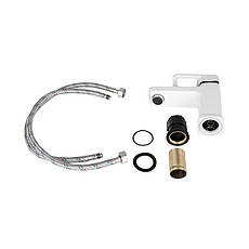 Змішувач для раковини Lidz Wawel 001 (k35) LDWAW001WHI45397 White, фото 4