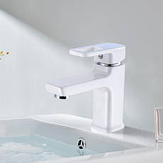 Змішувач для раковини Lidz Wawel 001 (k35) LDWAW001WHI45397 White, фото 5