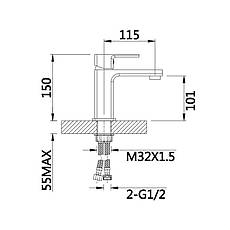 Змішувач для раковини Lidz Dozorca 001 (k35) LDDOZ001CRM45403 Chrome, фото 2