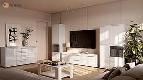 Тумба під телевізор Фемелі / Family ТВ 1.9 521х1901х400мм Білий глянець Миро-Марк, фото 3