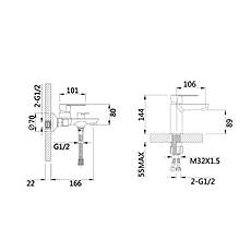 Набір змішувачів Latwa 001 + Latwa 006 Chrome, фото 2