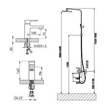 Набір змішувачів Wawel 001 + Wawel 1030 Chrome, фото 2