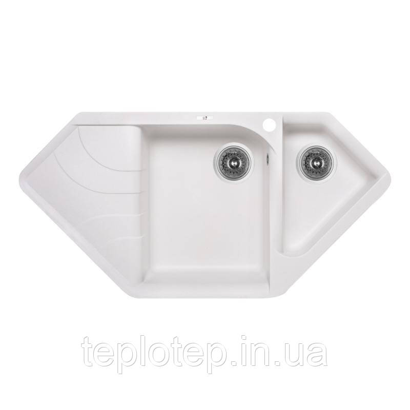 Кухонна мийка з додатковою чашею Lidz 1000x500/225 WHI-01 (LIDZWHI011000500225), фото 1