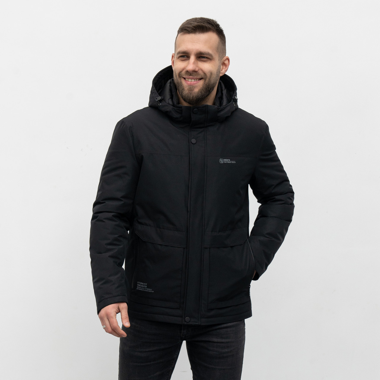 Куртки демісезонні чоловічі від виробника 50-66 чорний, фото 1