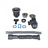 Мийка для кухні інтегрована Lidz Handmade H5050B (LDH5050BPVD43619) Brushed Black PVD 3,0/1,0 мм, фото 8