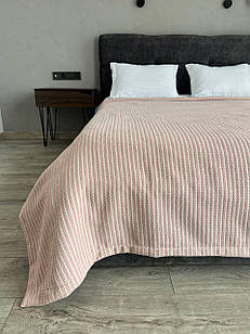 Плед покривало косичка комбінована, 100% cotton, Рожевий колір (Розміри і кольори в асортименті)