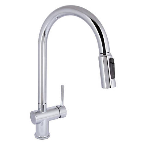 Змішувач для кухні Qtap Rozcesti з висувним виливом з підключенням для питної води QTROZ366CRM45938 Chrome, фото 1