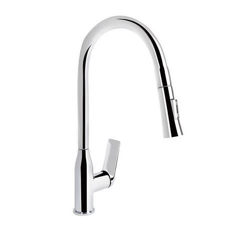 Змішувач для кухні Qtap Vlasta New з висувним виливом QTVLA344CRM45646 Chrome, фото 1