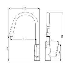 Змішувач для кухні Qtap Vlasta New з висувним виливом QTVLA344CRM45646 Chrome, фото 2