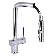 Змішувач для кухні Qtap Rozcesti з висувним виливом з підключенням для питної води QTROZ367CRM45941 Chrome, фото 3