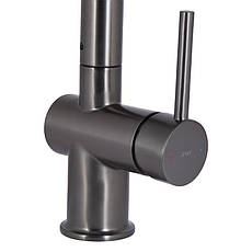 Змішувач для кухні Qtap Rozcesti з висувним виливом з підключенням для питної води QTROZ367GMB45942 Gunmetal, фото 4