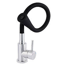 Змішувач для кухні Lidz Aria 015F31 з гнучким виливом (k35) LDARI015F31BNK31872 Black / Nickel, фото 3