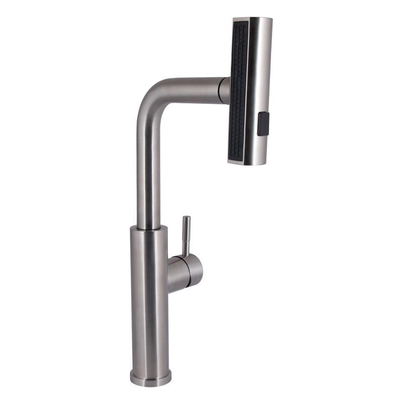 Змішувач для кухні Lidz Aria 015FLT з висувним мультифункціональним виливом-лійкою (k35) LDARI015FLTNKS37643