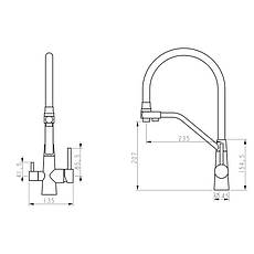Змішувач для кухні Lidz Aria 020F3 з гнучким виливом з підключенням для питної води (k35) LDARI020F3GNK39211, фото 2