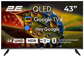 Телевізор 2E QLED 4K 60Hz Smart Google TV Black 43" (2E-43A77Q) UA UCRF