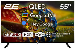 Телевізор 2E QLED 4K 60Hz Smart Google TV Black 55" (2E-55A77Q) UA UCRF