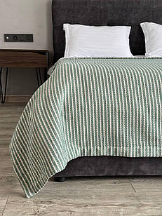 Плед покривало косичка комбінована, 100% cotton, колір Ментоловий (Розміри і кольори в асортименті)