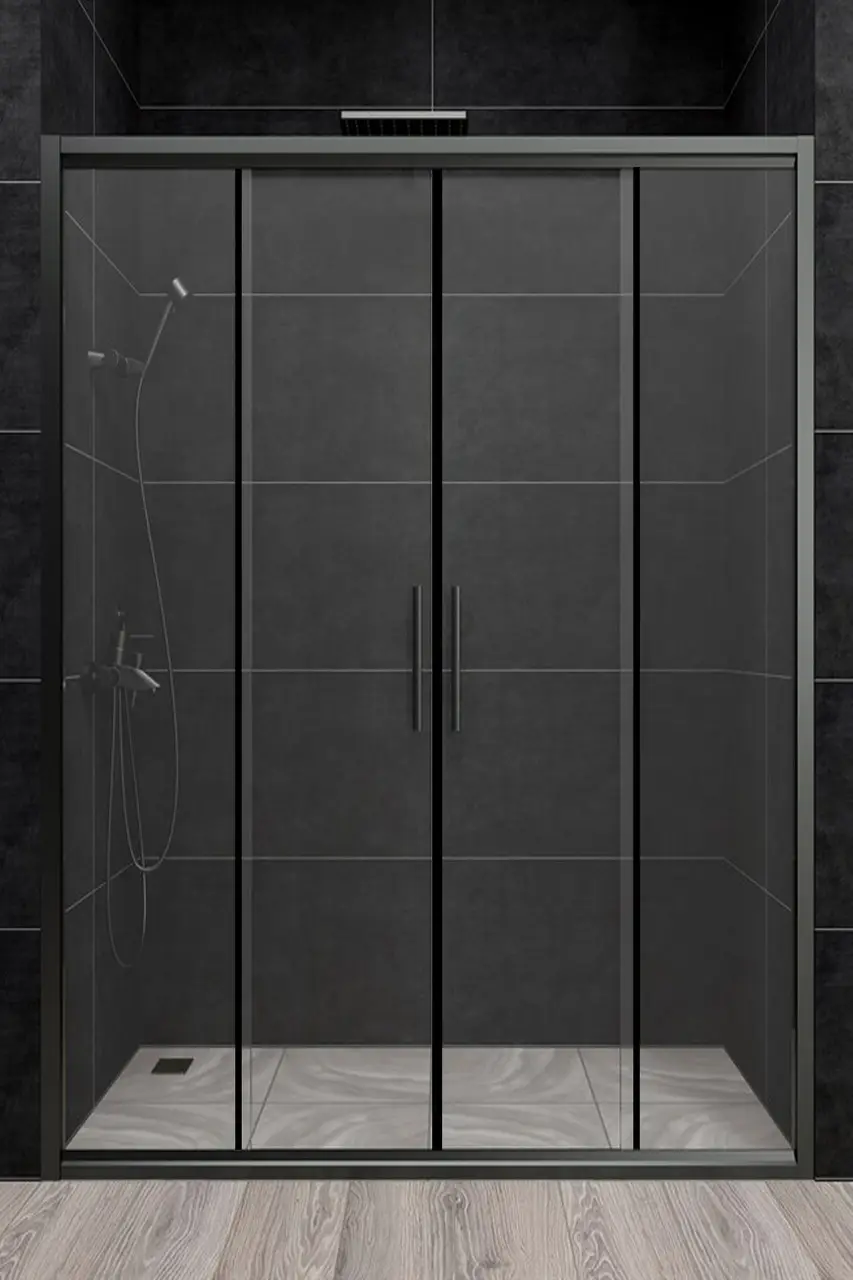 Душові двері Aquanil TREND 190х170 см чорна розсувні скло тоноване 6 мм