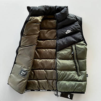 Жилетка Nike чоловіча хакі стьобана демісезонна безрукавка найк на весну-осінь спортивний жилет, фото 4