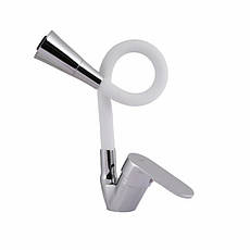 Змішувач для кухні Lidz Tani 008F3 з гнучким виливом (k40) LDTAN008F3WCR37037 White / Chrome, фото 3