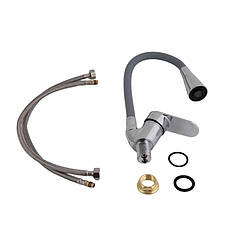 Змішувач для кухні Lidz Tani 008F3 з гнучким виливом (k40) LDTAN008F3GCR39507 Grey / Chrome, фото 5