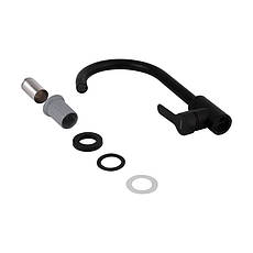 Змішувач для кухні Brinex Pure 015F U-образний  Black Matt BRIPUR015FBLM, фото 5