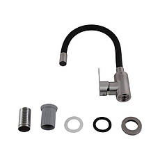 Змішувач для кухні Brinex Pure 015F3 з гнучким виливом Nickel/Black BRIPUR015F3NKB, фото 4