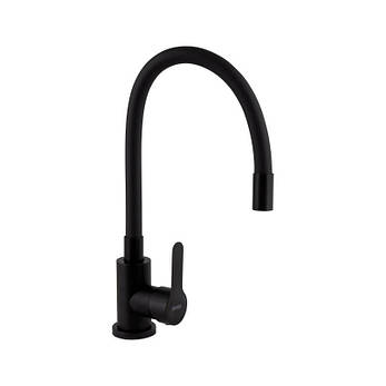 Змішувач для кухні Brinex Pure 015F3 з гнучким виливом   Black Matt BRIPUR015F3BLM, фото 1