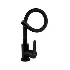 Змішувач для кухні Brinex Pure 015F3 з гнучким виливом   Black Matt BRIPUR015F3BLM, фото 3