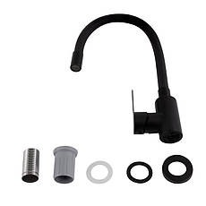 Змішувач для кухні Brinex Pure 015F3 з гнучким виливом   Black Matt BRIPUR015F3BLM, фото 4