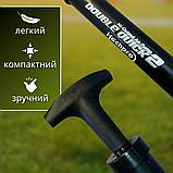 Насос для м’яча двосторонній, насос для футбольного мяча, ручний насос для м’яча з голкою Hechpro чорний (6926), фото 2