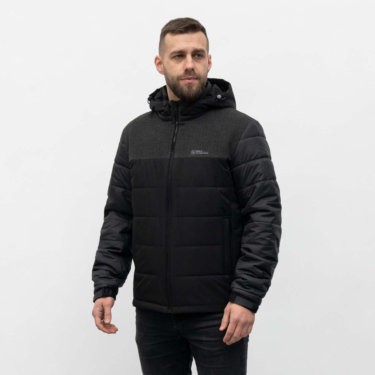 Куртка чоловіча осіння  великого розміру 50-66 чорний, фото 1