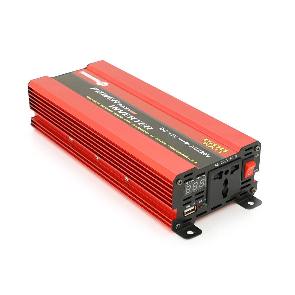 Інвертор напруги NV-1500 (900 Вт) + LCD, 12/220V, aproximated, 1 універсальна розетка, клеми, Box