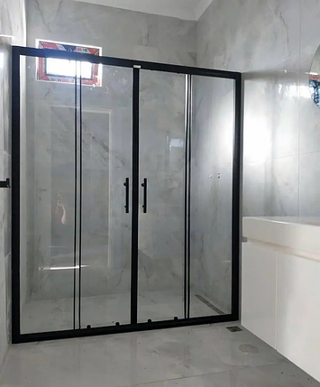 Душові двері Aquanil TREND 190х160 см чорна розсувні скло прозоре 6 мм, фото 3