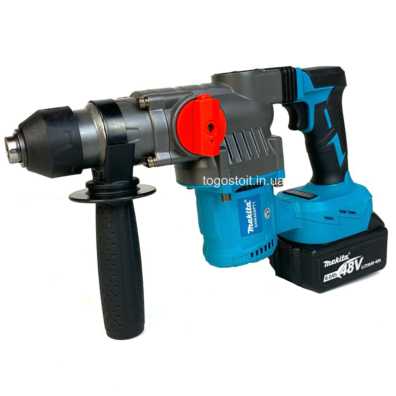 Акумуляторний бочковий перфоратор безщітковий Makita DHR400PT1 (2 x 48V/6AH) з оливним охолодженням, фото 1