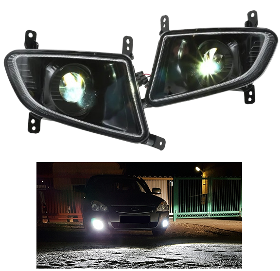 Світлодіодні протитуманні фари BLASKAR LED 60W лінза (пара) ВАЗ 2170 2171 2172 Лада Приора Lada Priora