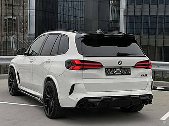 Спойлер BMW X5M F95 тюнінг обвіс сабля нижня під скло (тонка, чорна, пластик)