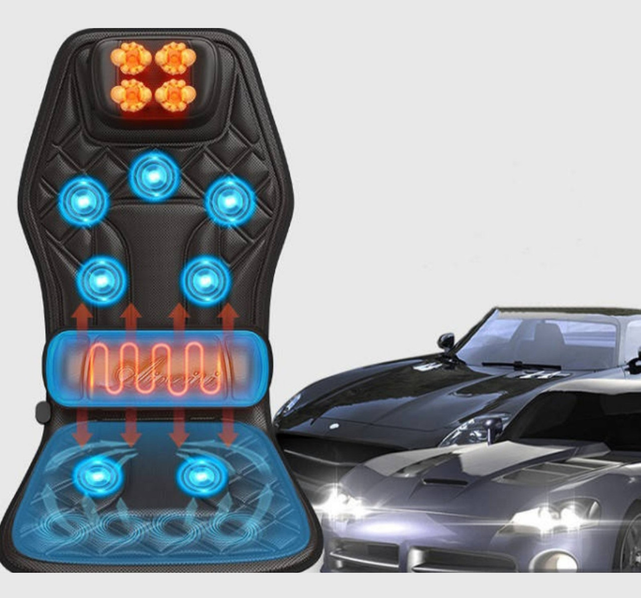 Масажна накидка в авто 308 Е-lux (вібромасаж, роликовий масаж, підігрів)