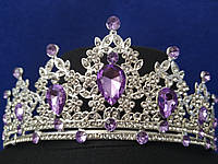 Корона. Діадема. З бузковими стразами