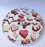 Підставка скляна обертова Різдвяна Dynasty DN-18043SS 32 см