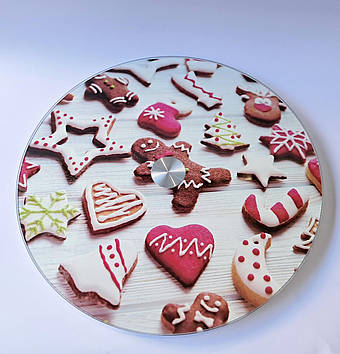 Підставка скляна обертова Різдвяна Dynasty DN-18043SS 32 см