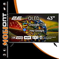 Телевізор 2E QLED 4K 60Hz Smart Google TV Black 43" (2E-43A77Q) UA UCRF
