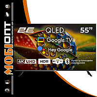 Телевізор 2E QLED 4K 60Hz Smart Google TV Black 55" (2E-55A77Q) UA UCRF