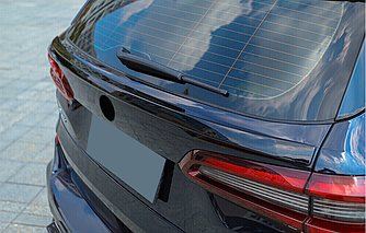 Спойлер BMW X5M F95 тюнінг обвіс сабля нижня під скло (широкий, чорна, пластик)